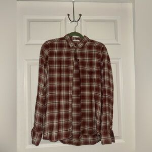 beachlunchlounge Plaid Button Down Shirt - Red and White